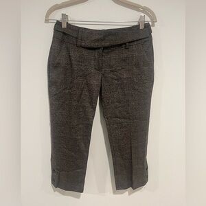 Arden B Textured Brown gold plaid pants. Mid leg length/ straight leg